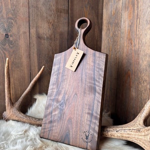 Handmade Black Walnut Cutting Board: Personalized Serving Board