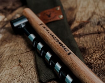 Handcrafted Bushcraft Auger Set: Scotch Eye Wood Drill with Canvas Case