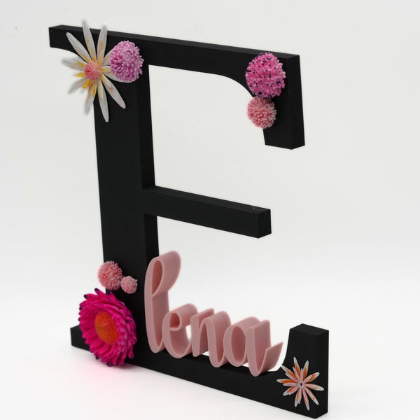 Birth gift: Personalized flower door sign | 3D printing | Baby shower | Decoration children's room