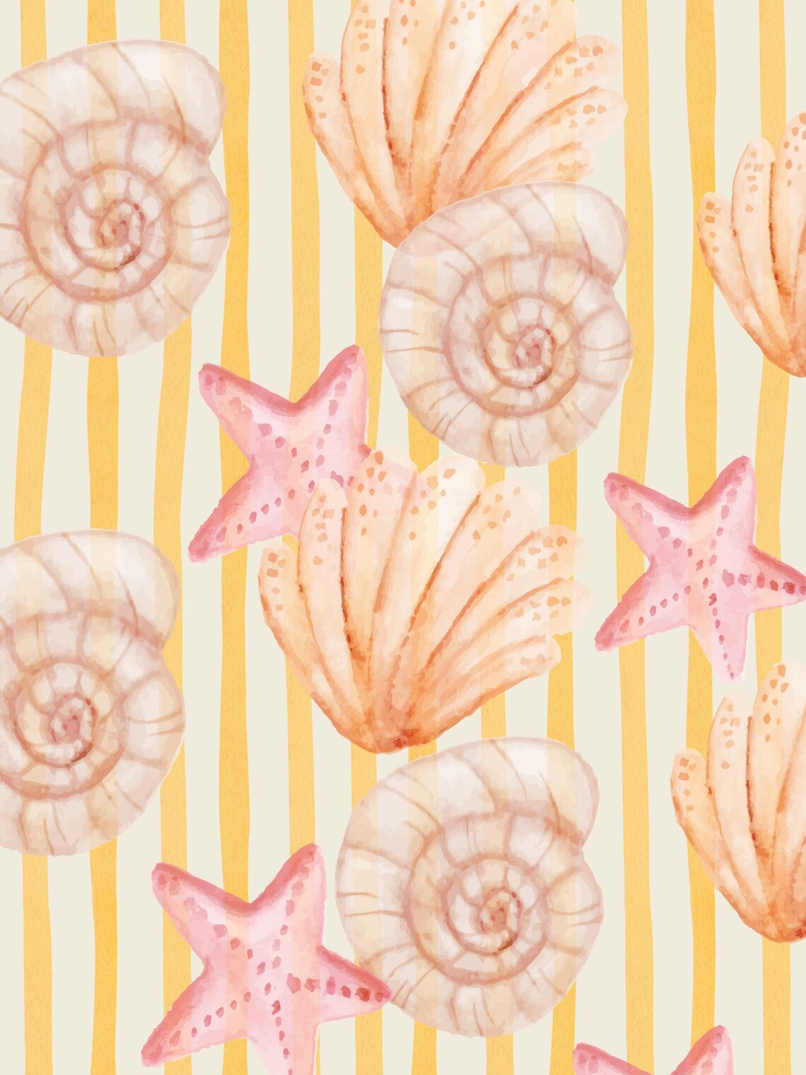 Coastal Wall Art Bundle | Lobster Seashell Print Set of 6 | Pink, Blue ...