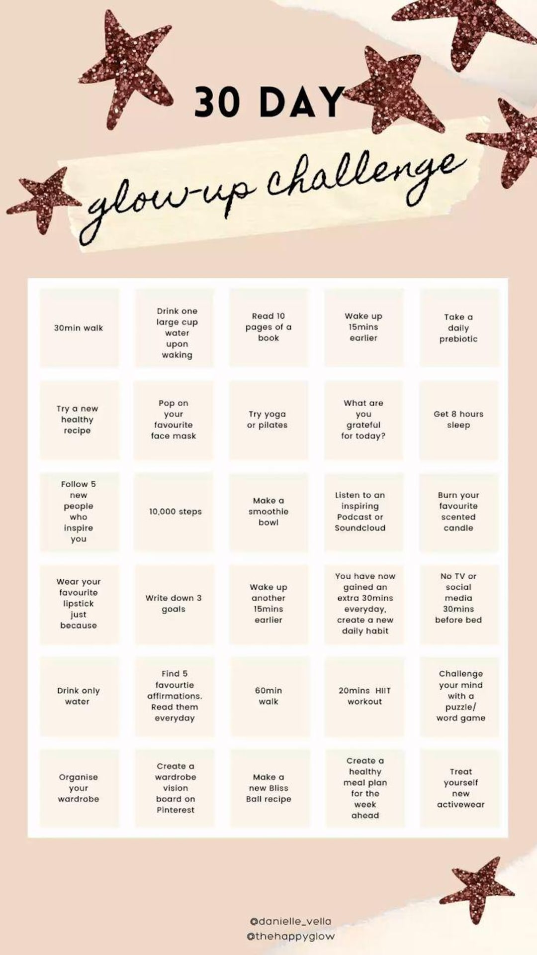 30 Day Summer Glow up Challenge / Self Care Digital Download / Wellness ...