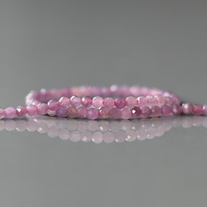 2mm AAA Star Flash Ruby Beads Micro Faceted Beads 15" Natural Rare Pink Purple Ruby Gemstone Beads Beading Crafter Gift July Birthstone