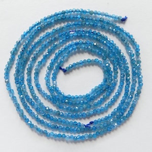 1.8mm Blue Apatite Faceted Beads 15&quot; Genuine Gemstone Beads for Jewelry Making Beading Craft Gift Beads Tiny 2mm Seed Beads