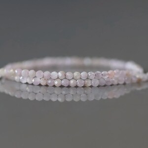 2mm Kunzite Micro Faceted Beads Genuine Lilac Kunzite Beads 15" Gemstone Beads for Jewelry Making Crafter Gift Seed Beads image 2