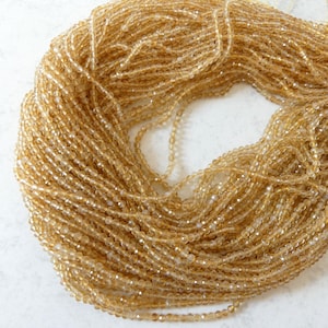 3mm Natural Citrine Beads Micro Faceted 15&quot; Raw Genuine Gemstone Beads for Jewelry Making Beading Craft Gift Beads November Birthstone