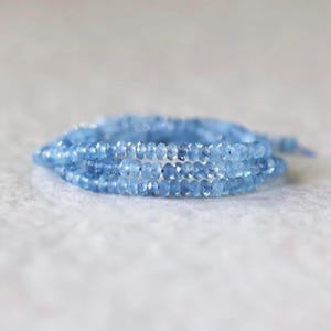 3 mm AAA Santa Maria aigue-marine rondelles perles à facettes naturelles véritables pierres précieuses pour la fabrication de bijoux artisanat cadeau perles mars pierre de naissance
