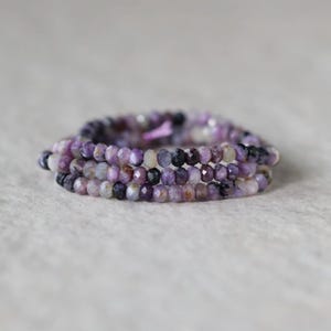 Perles rondes de charoite de 3,5 mm, perles de cristal véritable à facettes 7 pouces, perles de pierres précieuses scintillantes, fabrication de bijoux, collier à faire soi-même, boucles d'oreilles