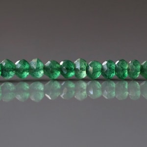 4mm 5mm AAA Green Aventurine Beads Hand Faceted Rondelle Beads German Cut 6.5" Green Natural Gemstone Beads Beading Crafter Gift DIY jewelry