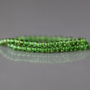2mm AAA Chrome Diopside Smooth Beads Genuine Small Emerald Green Beads 15" Gemstone Beads for Jewelry Making