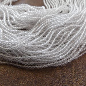 2mm AAA Rock Quartz Faceted Beads 15&quot; Clear Crystal Quartz Genuine Gemstone Beads for Jewelry Making Beading Craft Gift April Birthstone