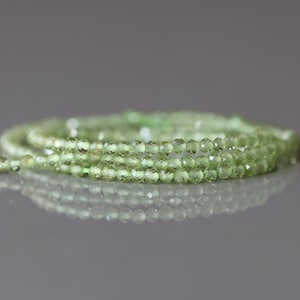 2mm Peridot Faceted Beads Strand 15" Transparent Green Gemstone Beads for Jewelry Making Beading Craft Gift August Birthstone Beads