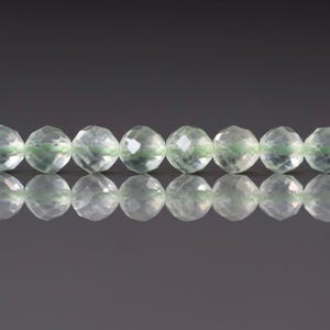 Perles de préhnite AAA 4 mm, perles à facettes 15 pouces, perles de pierres précieuses naturelles vert pâle, cadeau artisanal, fabrication de bijoux à bricoler soi-même