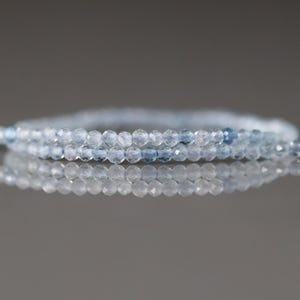 2mm Natural Aquamarine Beads Micro Faceted 15" Raw Genuine Gemstone Beads for Jewelry Making Beading Craft Gift Beads March Birthstone