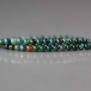 2mm Bloodstone Smooth Beads Genuine Bloodstone Beads 15" Gemstone Beads for DIY Jewelry Making Gift for Crafter