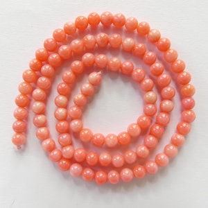 4.5mm Natural Pink Coral Beads Smooth Genuine Coral Beads Red Gemstone Beads for Jewelry Making Gift for crafter