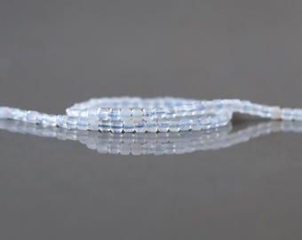2mm Natural Blue Lace Agate Faceted Cube Beads 15" Pale Blue Genuine Gemstone Beads for Jewelry Making Beading Craft Gift