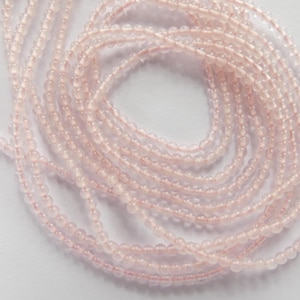 2mm AAA Rose Quartz Smooth Beads 15&quot; Pale Pink Genuine Gemstone Beads for Jewelry Making Beading Craft Gift Beads