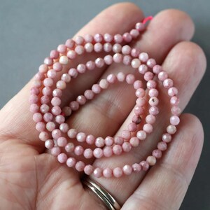 3mm Pink Petrified Wood Jasper Faceted Beads Genuine Small Pink Jasper Beads 15" Gemstone Beads for Jewelry Making image 2