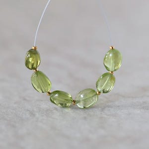 Perles de péridot AAA ovales, lisses, vertes, en pierre précieuse naturelle pour la création de bijoux DIY