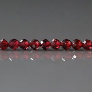 3mm AAA Pyrope Garnet Beads Micro Faceted Beads 15" Natural Red Garnet Gemstone Beads Beading Crafter Gift January Birthstone
