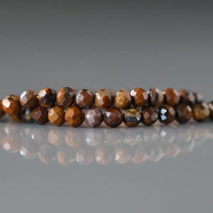 3mm Boulder Opal Micro Faceted Beads Genuine Opal Beads 15.5" Gemstone Beads for Jewelry Making Beading Craft Gift