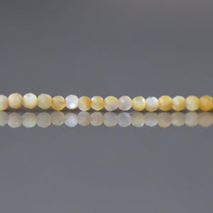 2mm Natural Yellow Mother of Pearl Beads Micro Faceted MOP Genuine Yellow Shell Beads 15" Gemstone Jewelry Making Gift for crafter 画像 3