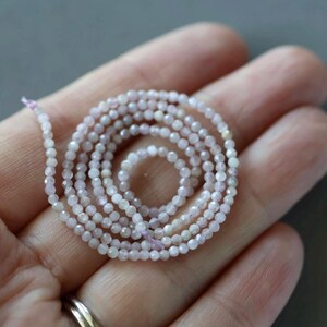 2mm Kunzite Micro Faceted Beads Genuine Lilac Kunzite Beads 15" Gemstone Beads for Jewelry Making Crafter Gift Seed Beads image 4