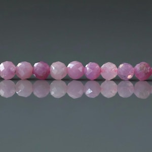3mm Pink Ruby Beads Micro Faceted Beads 15" Natural Pink Purple Ruby Gemstone Beads Beading Crafter Gift July Birthstone DIY Jewelry