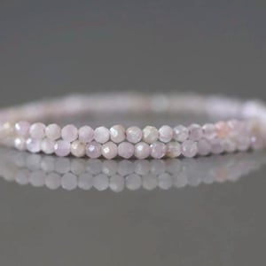 2mm Kunzite Micro Faceted Beads Genuine Lilac Kunzite Beads 15" Gemstone Beads for Jewelry Making Crafter Gift Seed Beads image 1