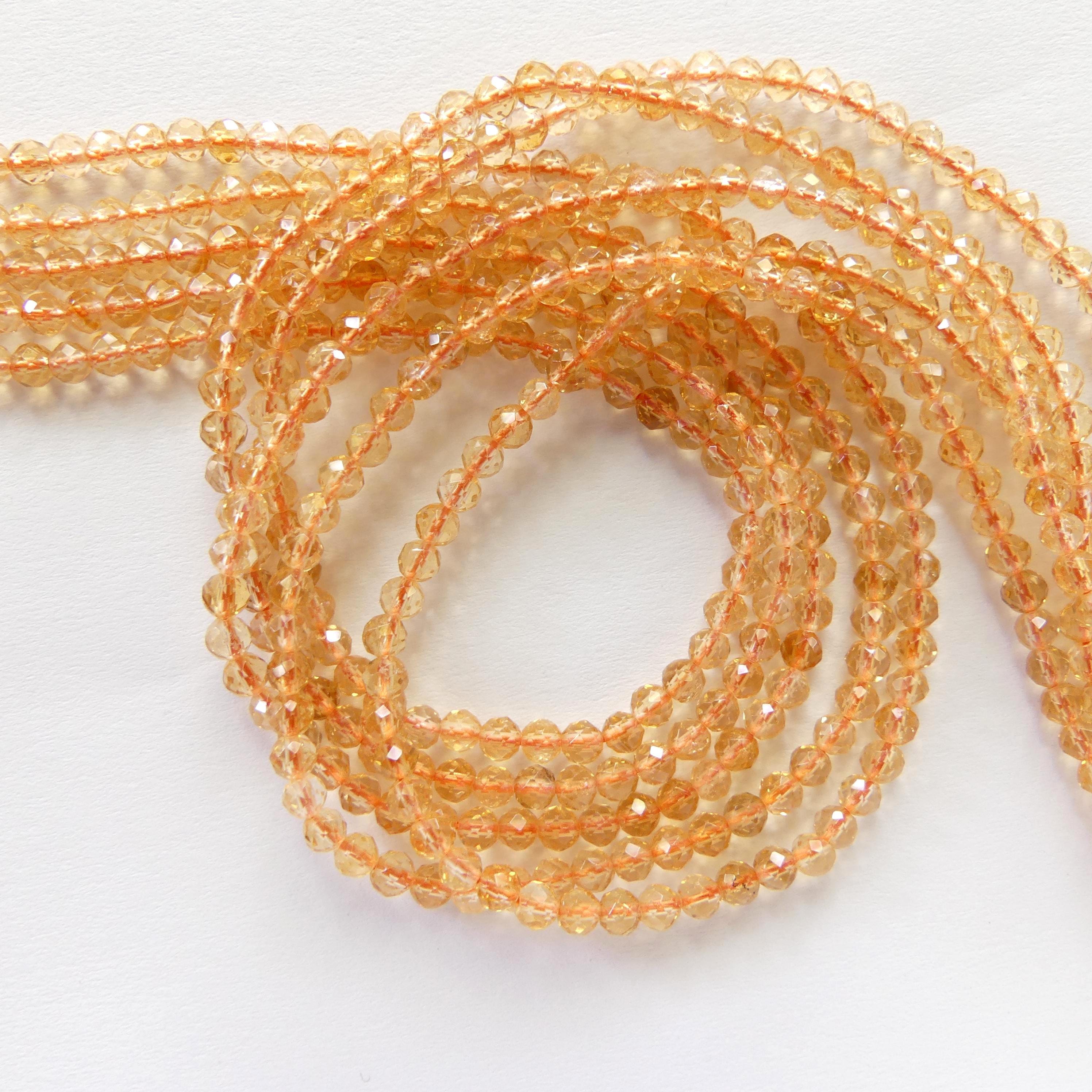 3mm Natural AAA Citrine Beads Faceted 15" Raw Genuine Gemstone Beads for Jewelry Making Beading Craft Gift Beads November Birthstone