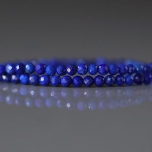 2mm Lapis Lazuli Faceted Beads 15.5" Selected Blue Gemstone Beads for Jewelry Making Beading Craft Gift Beads