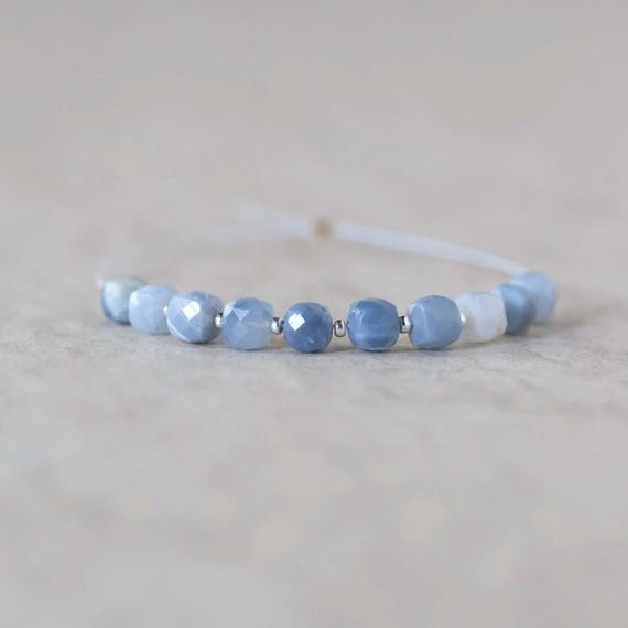 4mm Oregon Owyhee Opal Beads Faceted Cube Blue Opal  Natural Gemstone for DIY Jewelry Making Supplies