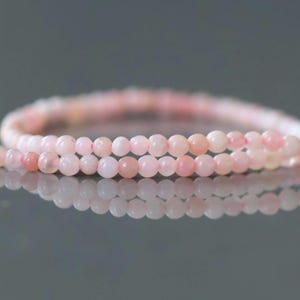 2mm Peruvian Pink Opal Beads Smooth 15" Pink Opal Genuine Gemstone Beads Natural Opal for Jewelry Making Beading Craft Gift Beads