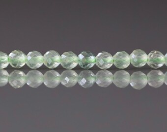 3mm AAA Prehnite Beads Micro Faceted Beads 15" Pale Green Natural Gemstone Beads Beading Crafter Gift DIY jewelry
