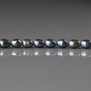 4mm Peacock Pearls Black Freshwater Pearl Beads Rice Shape Pearls 20 Beads Beading Crafter Gift June Birthstone DIY Jewelry