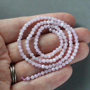 3mm AAA Kunzite Micro Faceted Beads Genuine Lilac Kunzite Beads 15" Sparkly Gemstone Beads for Jewelry Making Bild 2