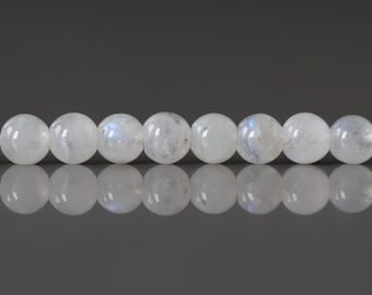 4mm Rainbow Moonstone White Beads 15" Smooth Gemstone Beads Beading Crafter Gift June Birthstone DIY Jewelry