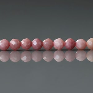 3mm Pink Petrified Wood Jasper Faceted Beads Genuine Small Pink Jasper Beads 15" Gemstone Beads for Jewelry Making image 1