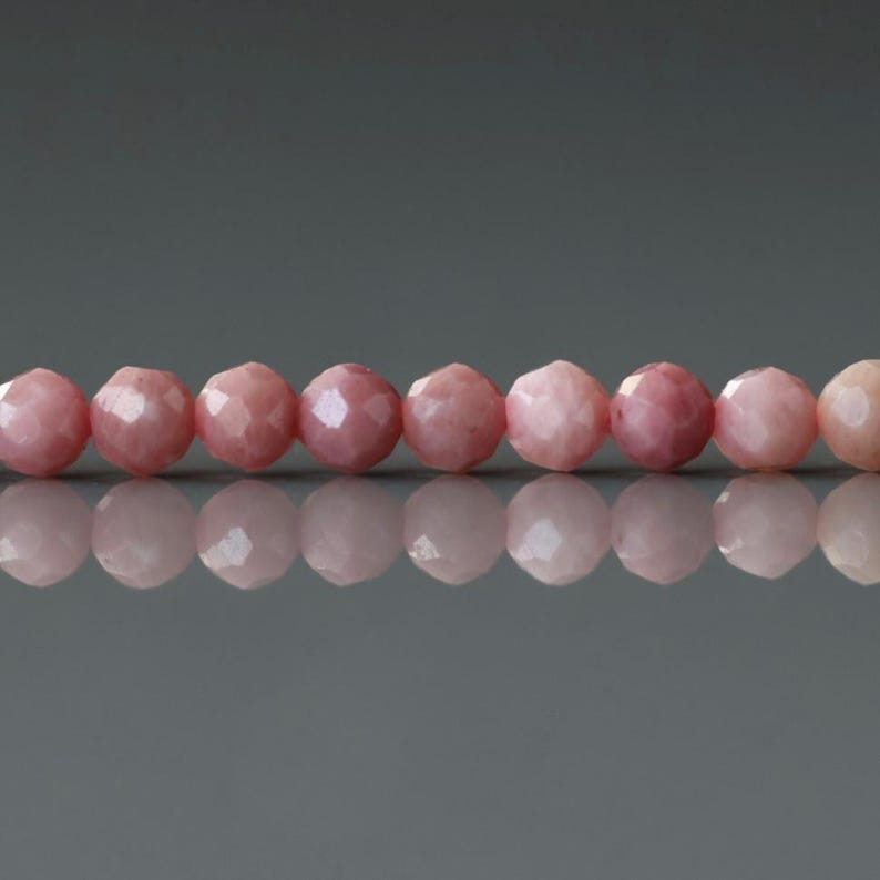 3mm Pink Petrified Wood Jasper Faceted Beads Genuine Small Pink Jasper Beads 15" Gemstone Beads for Jewelry Making image 1