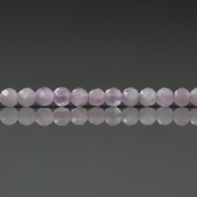 3mm AAA Kunzite Micro Faceted Beads Genuine Lilac Kunzite Beads 15" Sparkly Gemstone Beads for Jewelry Making Bild 1