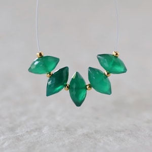 AAA Green Onyx Marquise Beads Faceted Natural Gemstone for DIY Jewelry Making