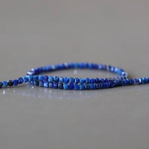 2mm Lapis Lazuli Faceted Cube Beads 15" Blue Lapis Gemstone Beads for Jewelry Making Beading Craft Gift Beads DIY Jewelry Making