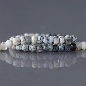 4mm Dendrite Opal Beads Rondelle 6.25" Opal Genuine Gemstone Beads Natural Opal for Jewelry Making Beading Craft Gift Beads