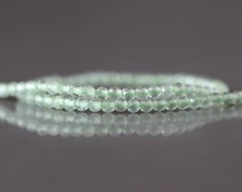 2mm AAA Prehnite Beads Micro Faceted Beads 15" Pale Green Natural Gemstone Beads Beading Crafter Gift DIY jewelry