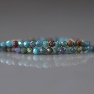 2.5mm Ruby in Kyanite Beads Micro Faceted Beads 15" Colorful Gemstone Beads Beading Crafter Gift