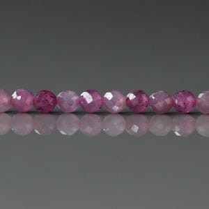 3mm Ruby Beads Micro Faceted Beads 15" Natural Pink Purple Star Ruby Gemstone Beads Beading Crafter Gift July Birthstone DIY Jewelry