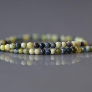 2mm Yellow Serpentine Beads Lizardite Smooth Beads 15" Yellow Genuine Gemstone Beads for Jewelry Making Beading Craft Gift