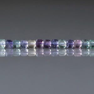 3mm AAA Multi Fluorite Beads Faceted Cube Beads 15" Multi Color Genuine Gemstone Tiny Small Beads for Jewelry Making Beading Craft Gift