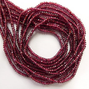 2mm AAA Pyrope Garnet Beads Faceted Rondelle Beads 15&quot; Natural Garnet Gemstone Beads Beading Crafter Gift January Birthstone