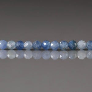 3mm Sri Lanka Sapphire Beads Faceted 16 PCs Medium Blue Sapphire Genuine Gemstone Beads Jewelry Making Craft Gift September Birthstone